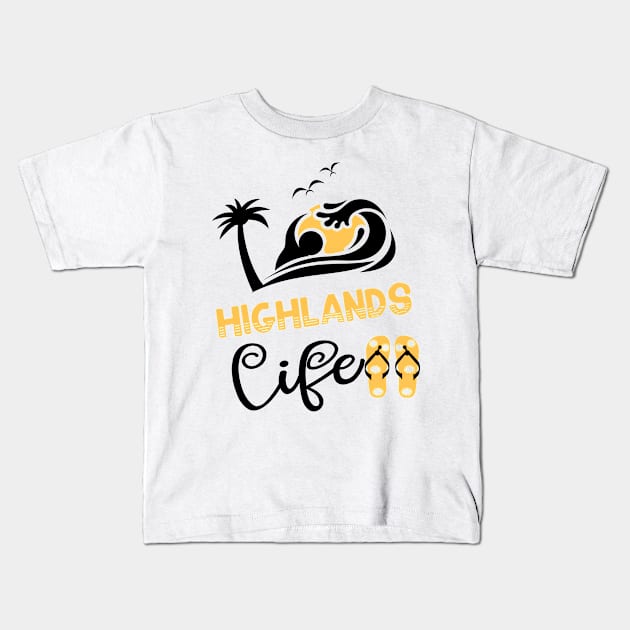 Highlands in UK - beach life Kids T-Shirt by ArtDesignDE